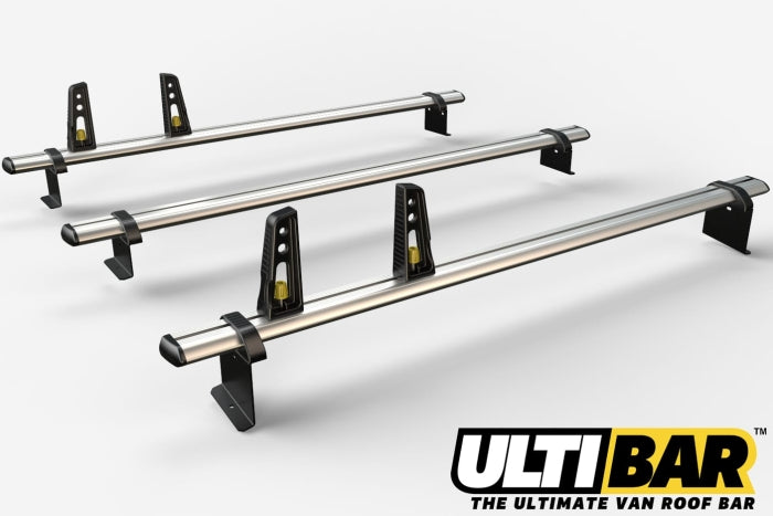 3x ULTI Bars Aluminium Roof Bars Fiat Fiorino 2008 - Present
